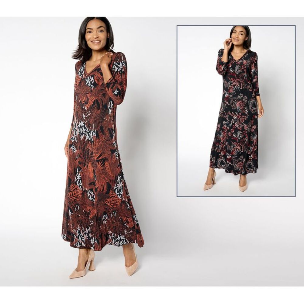 Women Control Women's Petite Dress 5XP Reversible Como Multi-colored